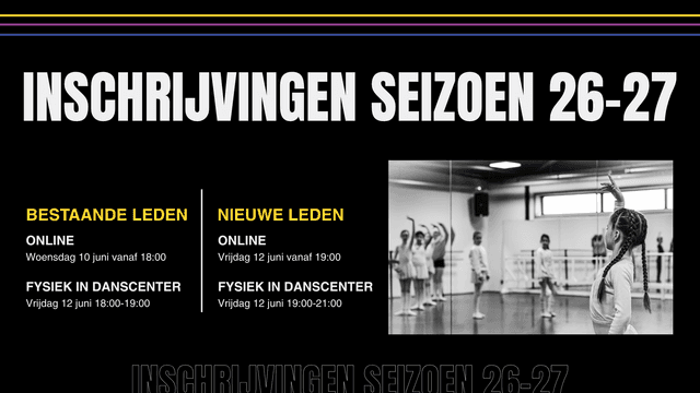 Inschrijvingen seizoen 26-27